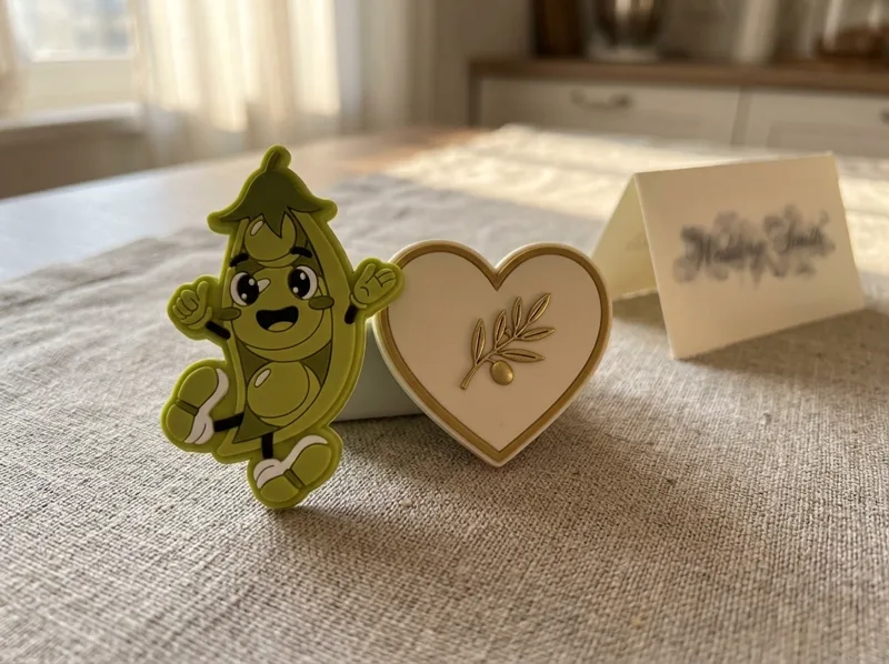 Calamite personalizzate per matrimonio in PVC in rilievo con i nomi degli sposi, usate come segnaposto